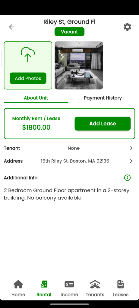 Rental Unit Details Page