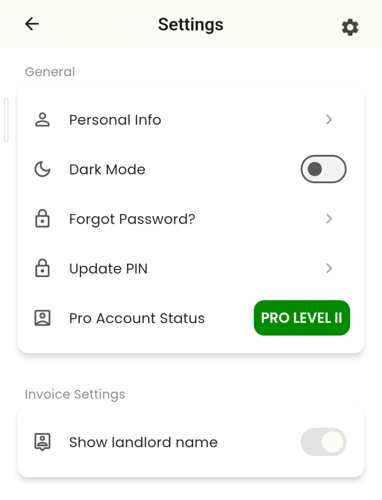 Settings Page
